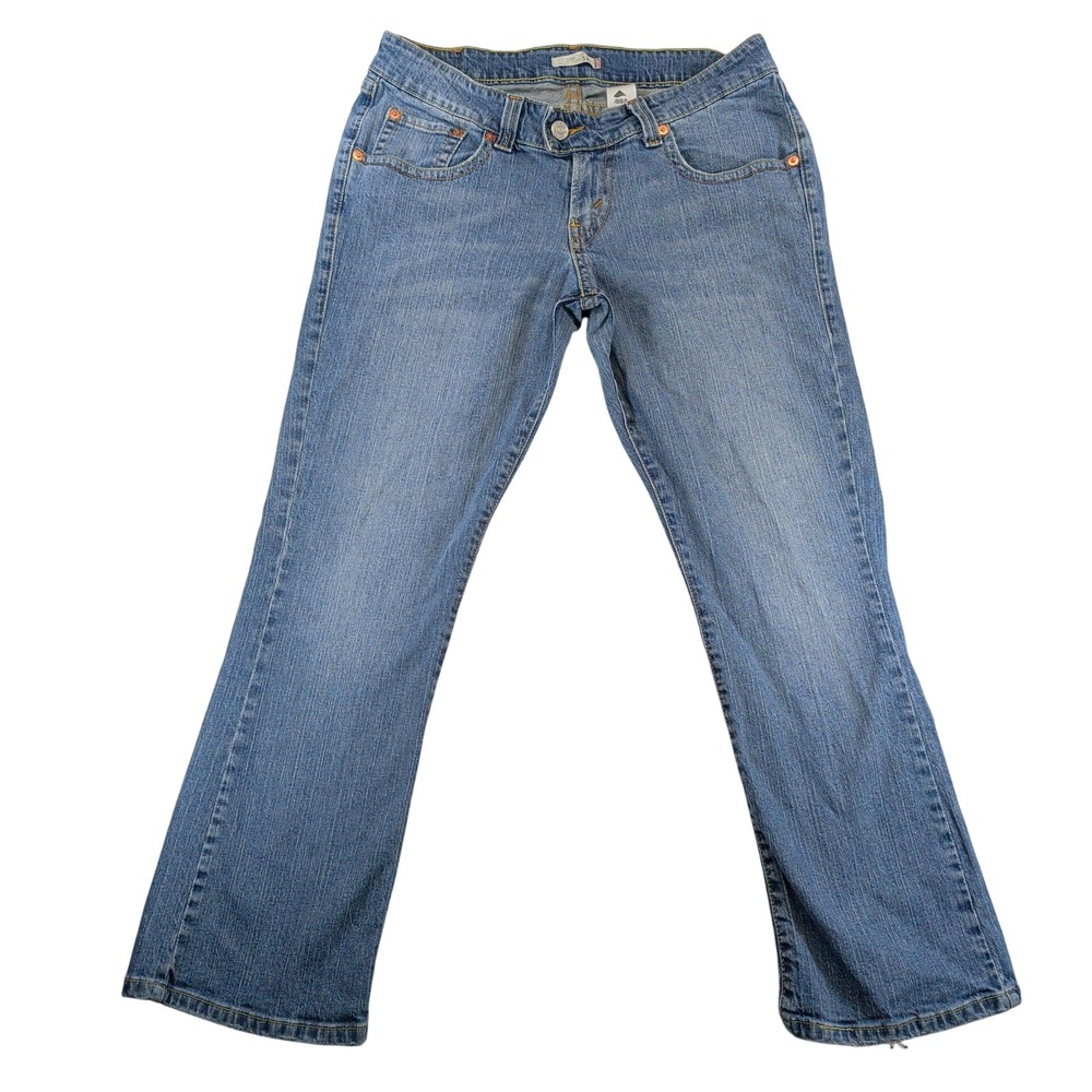 Levis 542 Low Flare Jeans Womens 16M Medium Wash Flap Pocket Denim Blue Y2K